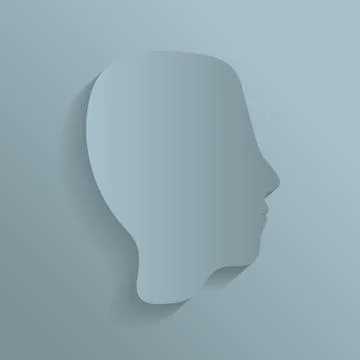 Paper cut head vector mockup 스톡 일러스트