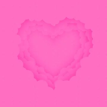 Paper cut heart shape 3D design. Template for Valentines day and greeting card Stock-Illustration