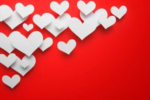 Paper cut heart shape of background. Stock Photos