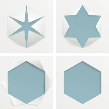 Paper cut, hexagon Stock Illustration