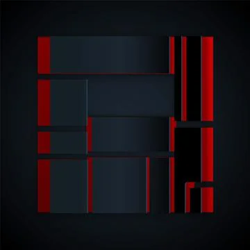 Paper cut House Edificio Mirador icon isolated on black background. Mirador 스톡 일러스트