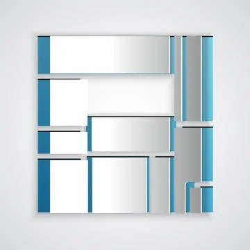 Paper cut House Edificio Mirador icon isolated on grey background. Mirador Illustration