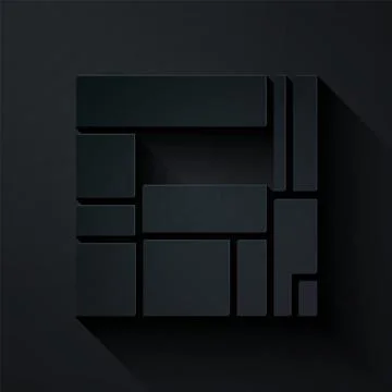 Paper cut House Edificio Mirador icon isolated on black background. Mirador s 스톡 일러스트