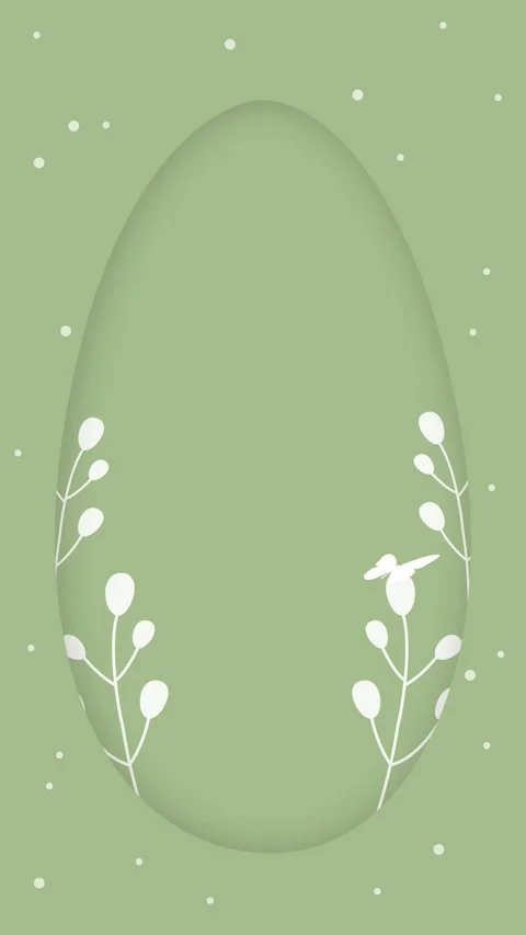 Paper cut illustration of paper with easter egg, plant elements and butterfly Stock Footage 305675875