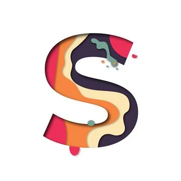 Paper cut letter S vector illustration Stock Illustration