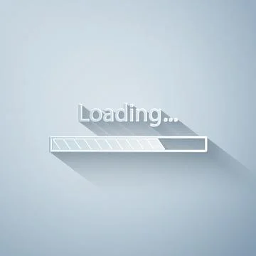 Paper cut Loading icon isolated on grey background. Progress bar icon. Paper art Stock Illustration