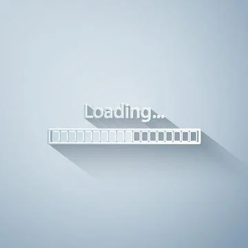 Paper cut Loading icon isolated on grey background. Progress bar icon. Paper art Stock Illustration