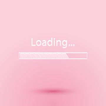 Paper cut Loading icon isolated on pink background. Progress bar icon. Paper art Stock Illustration