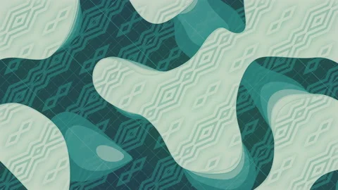 Paper cut loop animation. Colorful carving art. Landscape top view. 3d render 4K Stock Footage 117307198