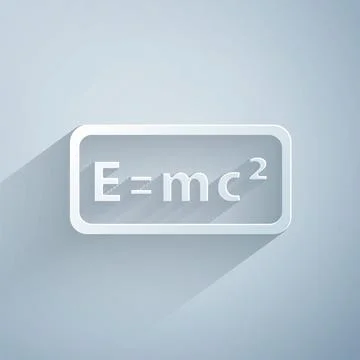 Paper cut Math system of equation solution icon isolated on grey background.. Stock Illustration