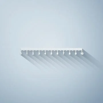 Paper cut Measuring scale, markup for rulers icon isolated on grey background Stock Illustration