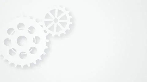 Paper cut mechanical gear wheels turning seamless loop Stock Footage 345601193