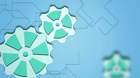 Paper cut mechanical gears rotating seamless loop motion background Stock Footage 345657888