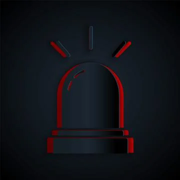 Paper cut Motion sensor icon isolated on black background. Paper art style Stock Illustration