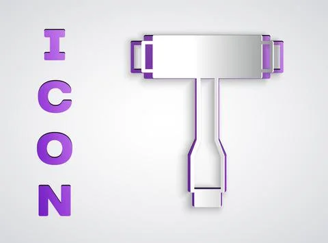 Paper cut Multi-Function All-In-One portable skate tool T-tool for skateboard Stock Illustration