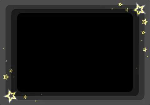 Paper cut night sky background with glowing stars frames, abstract fantasy Illustrazione stock