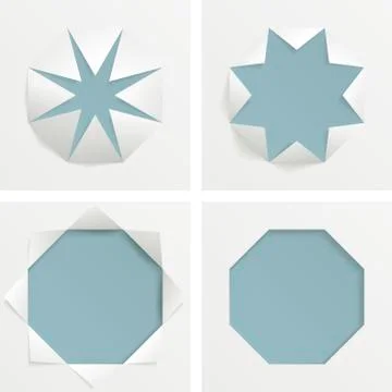 Paper cut, octagon Stock Illustration
