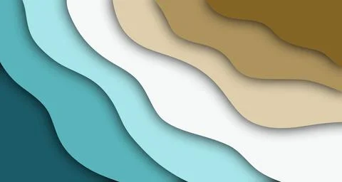 Paper cut or wave design Stock Illustration