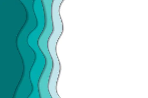 Paper cut out background for design in green colors with blank space 스톡 일러스트