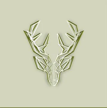 Paper cut out deer Stockillustratie