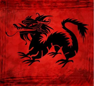 Paper cut out of a Dragon china zodiac symbols Stock Illustration