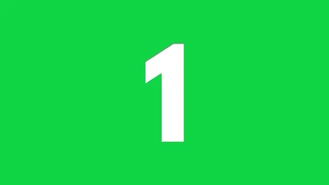 Paper Cut Out Numbers Counting Up 1 to 10 Color Green Video stock 102239316