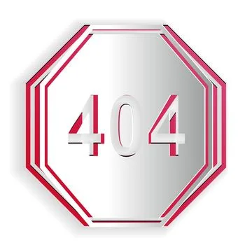 Paper cut Page with a 404 error icon isolated on white background. Template Stock Illustration