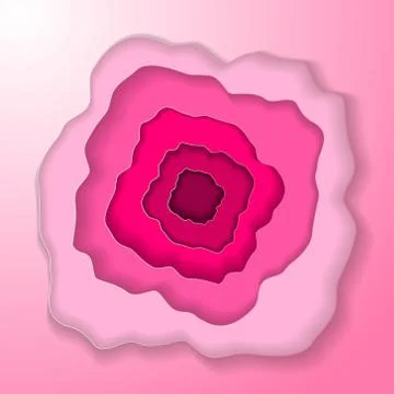 Paper cut pink background Stock Illustration