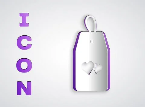 Paper cut Please do not disturb with heart icon isolated on grey background Illustration