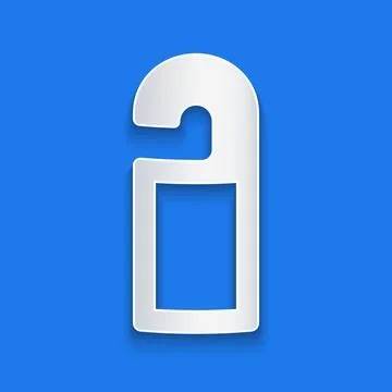 Paper cut Please do not disturb icon isolated on blue background. Hotel Doo.. Stock Illustration