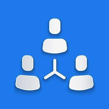 Paper cut Project team base icon isolated on blue background. Business analysis Stock Illustration