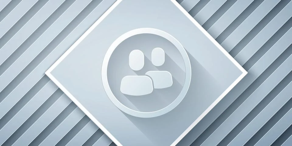 Paper cut Project team base icon isolated on grey background. Business analysis Stock Illustration
