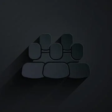 Paper cut Project team base icon isolated on black background. Business analysis Illustrazione stock