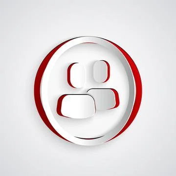Paper cut Project team base icon isolated on grey background. Business analysis Stock Illustration