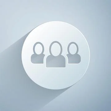 Paper cut Project team base icon isolated on grey background. Business analysis 스톡 일러스트
