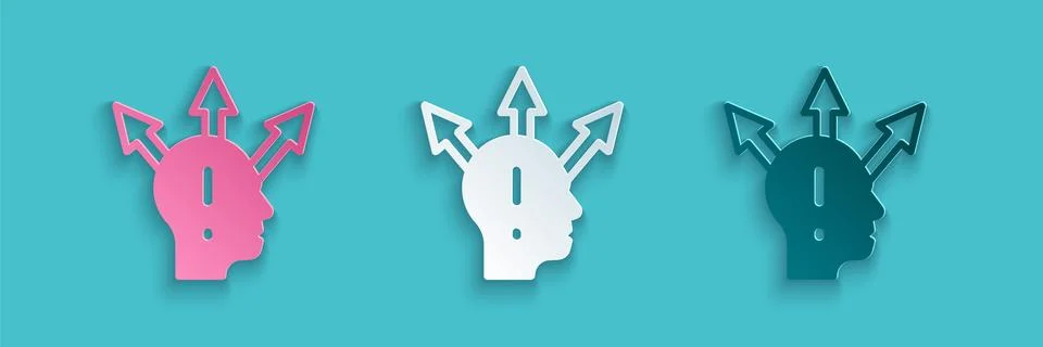 Paper cut Project team base icon isolated on blue background. Business analysis 스톡 일러스트