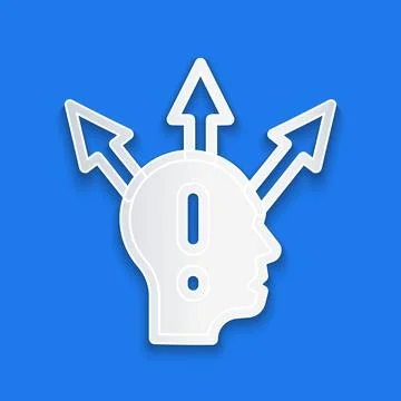 Paper cut Project team base icon isolated on blue background. Business analysis Stock Illustration