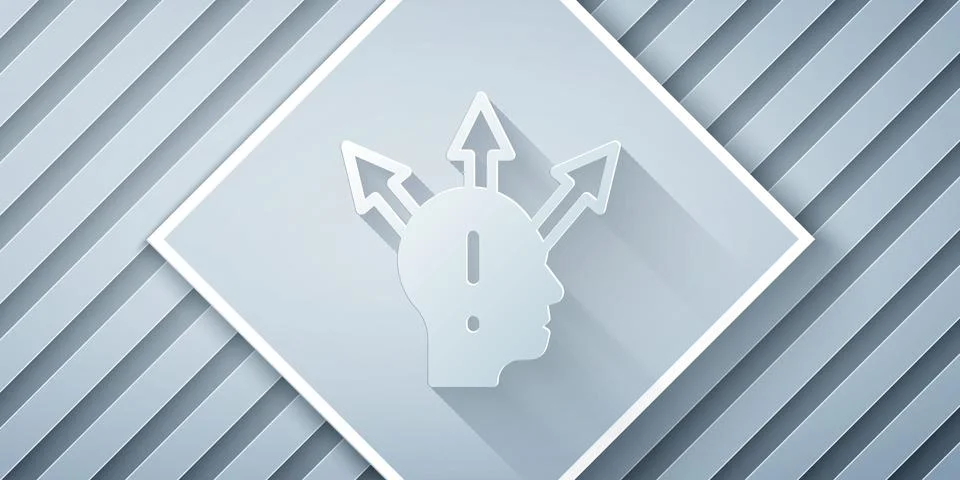 Paper cut Project team base icon isolated on grey background. Business analysis 스톡 일러스트