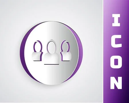 Paper cut Project team base icon isolated on grey background. Business analysis Stock Illustration