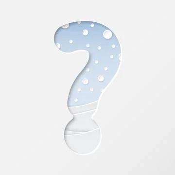 Paper cut question mark Stock Illustration