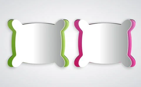 Paper cut Rectangular pillow icon isolated on grey background. Cushion sign Stock Illustration