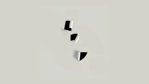 Paper Cut Roll text typeface animation with alpha channel character 5 Stock Footage 124758246