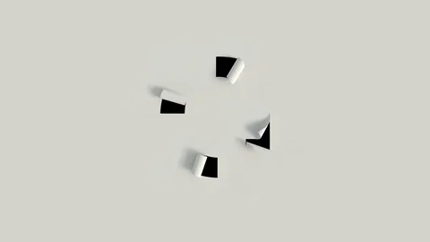 Paper Cut Roll text typeface animation with alpha channel character G Stock Footage 124758917