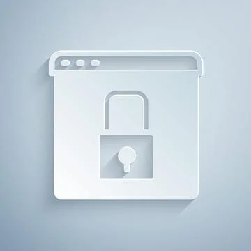 Paper cut Secure your site with HTTPS, SSL icon isolated on grey background Illustration