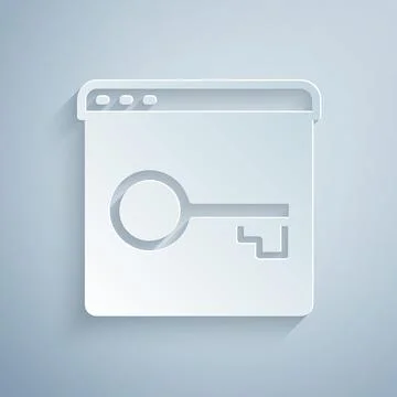 Paper cut Secure your site with HTTPS, SSL icon isolated on grey background Illustration