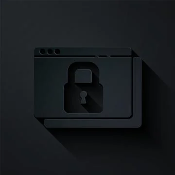 Paper cut Secure your site with HTTPS, SSL icon isolated on black background Illustration