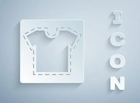 Paper cut Sewing pattern icon isolated on grey background. Markings for sewing Stock Illustration