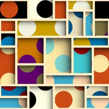 Paper cut shapes design. Seamless vector pattern. Stock Illustration