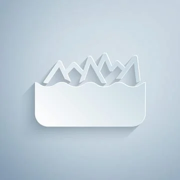 Paper cut Sharp stone reefs protruding from the sea, a danger to sea ships and Stock Illustration