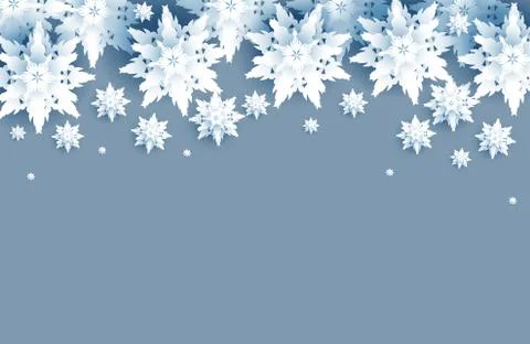 Paper cut snowfall Stock Illustration